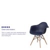 Flash Furniture 2 Pack Alonza Series Navy Plastic Chair with Wooden Legs 2-FH-132-DPP-NY-GG